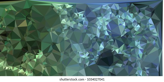 Low polygonal mosaic layout for horizontal banner, label, tag, flyer and abstract web background. Copy space. Vector clip art.