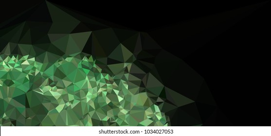 Low polygonal mosaic layout for horizontal banner, label, tag, flyer and abstract web background. Copy space. Vector clip art.