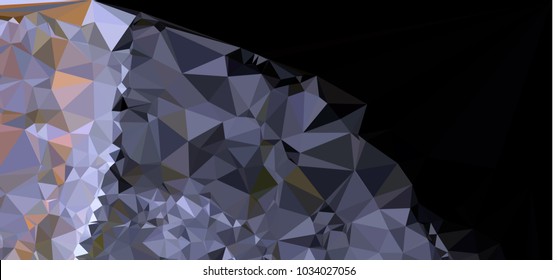 Low polygonal mosaic layout for horizontal banner, label, tag, flyer and abstract web background. Copy space. Vector clip art.