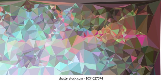 Low polygonal mosaic layout for horizontal banner, label, tag, flyer and abstract web background. Copy space. Vector clip art.