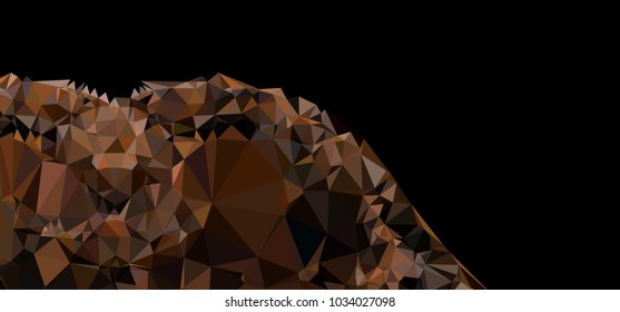 Low polygonal mosaic layout for horizontal banner, label, tag, flyer and abstract web background. Copy space. Vector clip art.