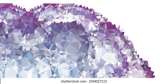 Low polygonal mosaic layout for horizontal banner, label, tag, flyer and abstract web background. Copy space. Vector clip art.