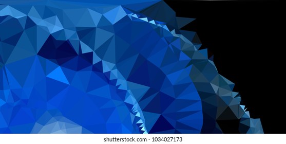 Low polygonal mosaic layout for horizontal banner, label, tag, flyer and abstract web background. Copy space. Vector clip art.