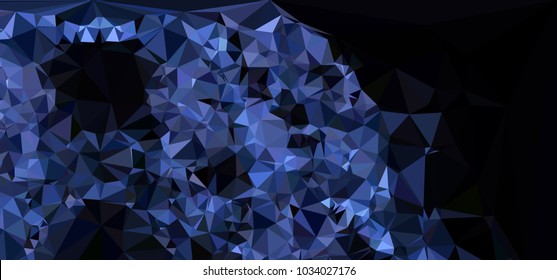 Low polygonal mosaic layout for horizontal banner, label, tag, flyer and abstract web background. Copy space. Vector clip art.
