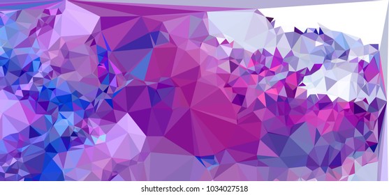 Low polygonal mosaic layout for horizontal banner, label, tag, flyer and abstract web background. Copy space. Vector clip art.