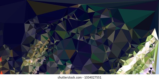 Low polygonal mosaic layout for horizontal banner, label, tag, flyer and abstract web background. Copy space. Vector clip art.