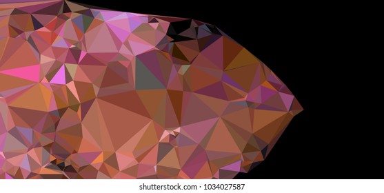 Low polygonal mosaic layout for horizontal banner, label, tag, flyer and abstract web background. Copy space. Vector clip art.