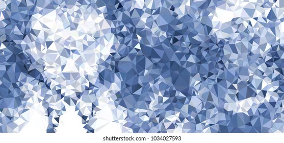 Low polygonal mosaic layout for horizontal banner, label, tag, flyer and abstract web background. Copy space. Vector clip art.