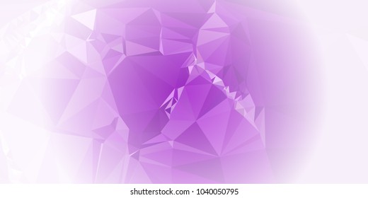 Low polygonal mosaic layout for horizontal banner, label, tag, flyer and abstract web background. Copy space. Vector clip art.