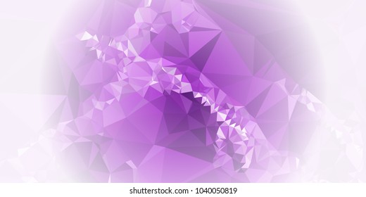 Low polygonal mosaic layout for horizontal banner, label, tag, flyer and abstract web background. Copy space. Vector clip art.