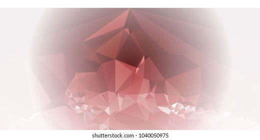 Low polygonal mosaic layout for horizontal banner, label, tag, flyer and abstract web background. Copy space. Vector clip art.