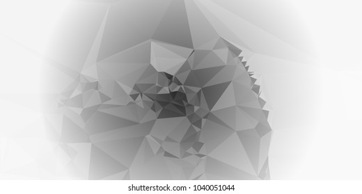 Low polygonal mosaic layout for horizontal banner, label, tag, flyer and abstract web background. Copy space. Vector clip art.