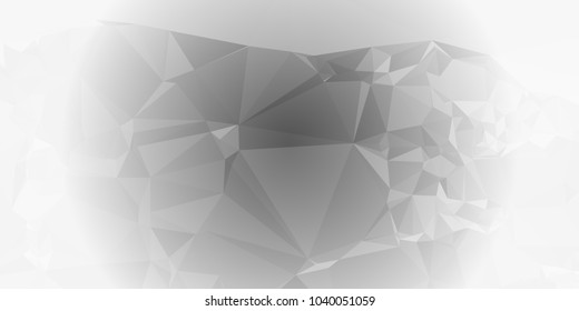 Low polygonal mosaic layout for horizontal banner, label, tag, flyer and abstract web background. Copy space. Vector clip art.