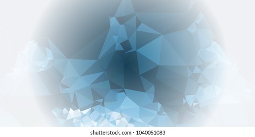 Low polygonal mosaic layout for horizontal banner, label, tag, flyer and abstract web background. Copy space. Vector clip art.