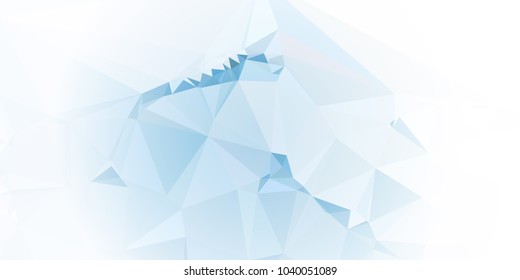 Low polygonal mosaic layout for horizontal banner, label, tag, flyer and abstract web background. Copy space. Vector clip art.