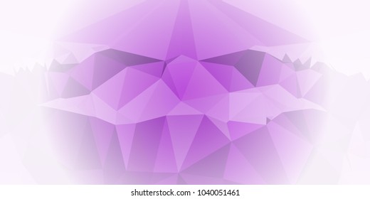 Low polygonal mosaic layout for horizontal banner, label, tag, flyer and abstract web background. Copy space. Vector clip art.