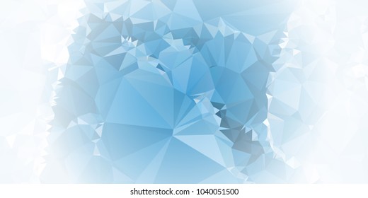 Low polygonal mosaic layout for horizontal banner, label, tag, flyer and abstract web background. Copy space. Vector clip art.