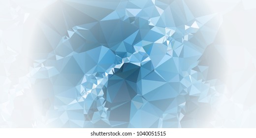 Low polygonal mosaic layout for horizontal banner, label, tag, flyer and abstract web background. Copy space. Vector clip art.