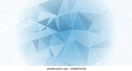 Low polygonal mosaic layout for horizontal banner, label, tag, flyer and abstract web background. Copy space. Vector clip art.