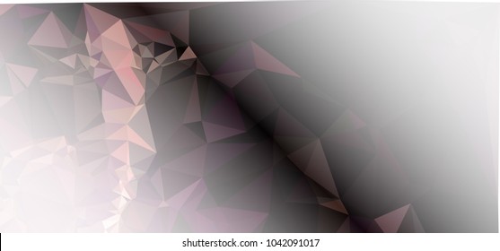 Low polygonal mosaic layout for horizontal banner, label, tag, flyer and abstract web background. Copy space. Vector clip art.