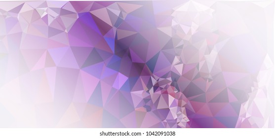 Low polygonal mosaic layout for horizontal banner, label, tag, flyer and abstract web background. Copy space. Vector clip art.