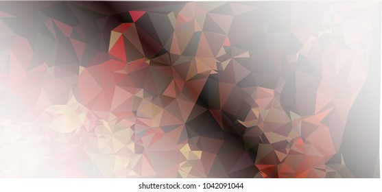 Low polygonal mosaic layout for horizontal banner, label, tag, flyer and abstract web background. Copy space. Vector clip art.