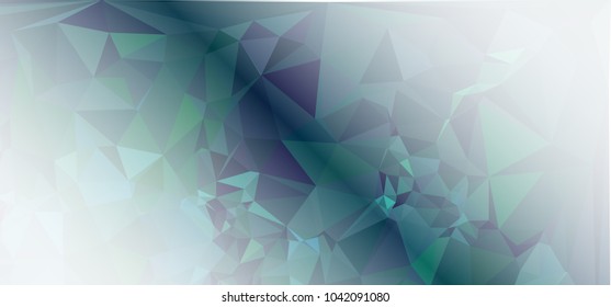 Low polygonal mosaic layout for horizontal banner, label, tag, flyer and abstract web background. Copy space. Vector clip art.