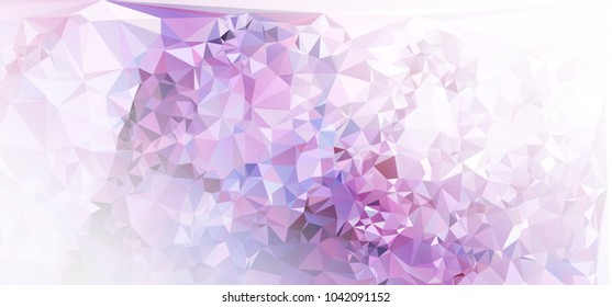 Low polygonal mosaic layout for horizontal banner, label, tag, flyer and abstract web background. Copy space. Vector clip art.