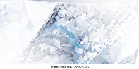 Low polygonal mosaic layout for horizontal banner, label, tag, flyer and abstract web background. Copy space. Vector clip art.