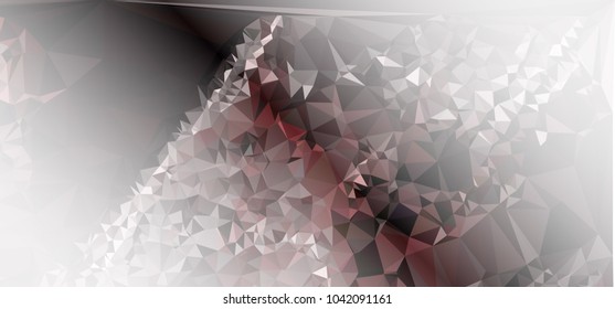Low polygonal mosaic layout for horizontal banner, label, tag, flyer and abstract web background. Copy space. Vector clip art.