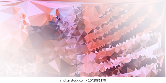Low polygonal mosaic layout for horizontal banner, label, tag, flyer and abstract web background. Copy space. Vector clip art.