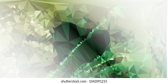 Low polygonal mosaic layout for horizontal banner, label, tag, flyer and abstract web background. Copy space. Vector clip art.
