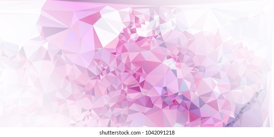Low polygonal mosaic layout for horizontal banner, label, tag, flyer and abstract web background. Copy space. Vector clip art.
