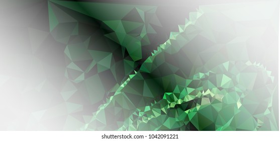 Low polygonal mosaic layout for horizontal banner, label, tag, flyer and abstract web background. Copy space. Vector clip art.