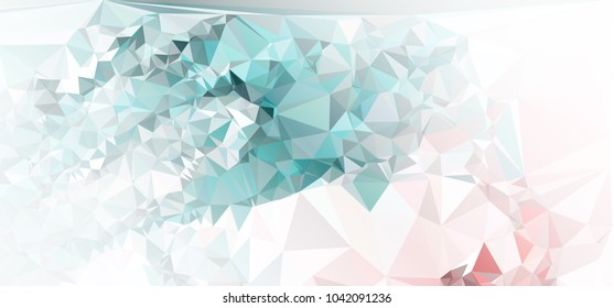 Low polygonal mosaic layout for horizontal banner, label, tag, flyer and abstract web background. Copy space. Vector clip art.