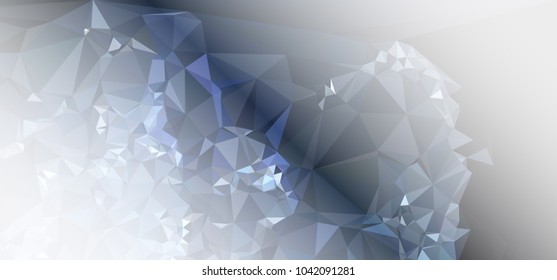 Low polygonal mosaic layout for horizontal banner, label, tag, flyer and abstract web background. Copy space. Vector clip art.