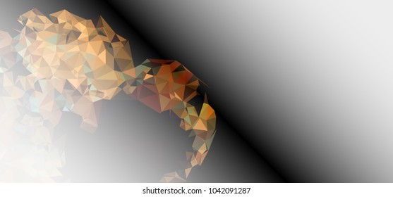 Low polygonal mosaic layout for horizontal banner, label, tag, flyer and abstract web background. Copy space. Vector clip art.