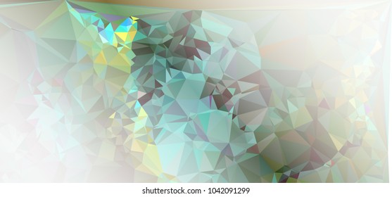 Low polygonal mosaic layout for horizontal banner, label, tag, flyer and abstract web background. Copy space. Vector clip art.