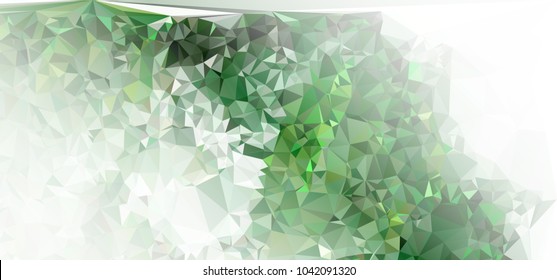 Low polygonal mosaic layout for horizontal banner, label, tag, flyer and abstract web background. Copy space. Vector clip art.