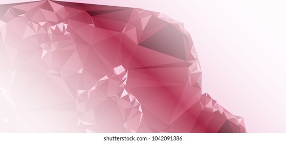Low polygonal mosaic layout for horizontal banner, label, tag, flyer and abstract web background. Copy space. Vector clip art.