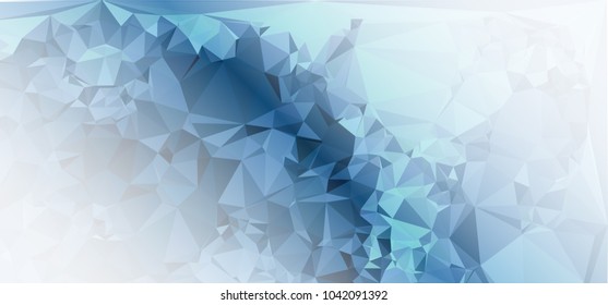 Low polygonal mosaic layout for horizontal banner, label, tag, flyer and abstract web background. Copy space. Vector clip art.