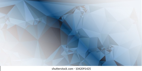 Low polygonal mosaic layout for horizontal banner, label, tag, flyer and abstract web background. Copy space. Vector clip art.