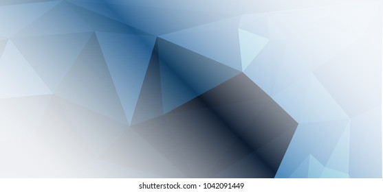 Low polygonal mosaic layout for horizontal banner, label, tag, flyer and abstract web background. Copy space. Vector clip art.