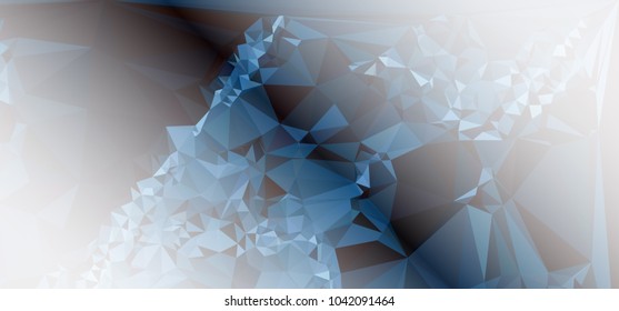 Low polygonal mosaic layout for horizontal banner, label, tag, flyer and abstract web background. Copy space. Vector clip art.