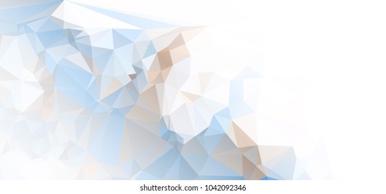 Low polygonal mosaic layout for horizontal banner, label, tag, flyer and abstract web background. Copy space. Vector clip art.