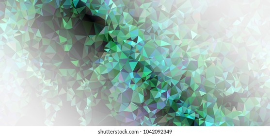 Low polygonal mosaic layout for horizontal banner, label, tag, flyer and abstract web background. Copy space. Vector clip art.