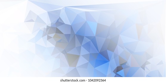 Low polygonal mosaic layout for horizontal banner, label, tag, flyer and abstract web background. Copy space. Vector clip art.