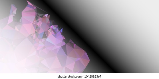Low polygonal mosaic layout for horizontal banner, label, tag, flyer and abstract web background. Copy space. Vector clip art.