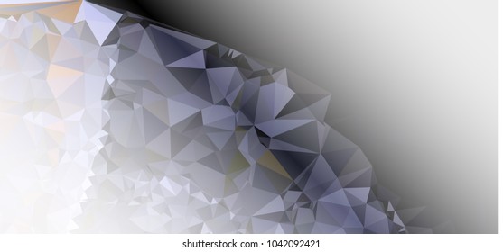 Low polygonal mosaic layout for horizontal banner, label, tag, flyer and abstract web background. Copy space. Vector clip art.