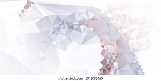 Low polygonal mosaic layout for horizontal banner, label, tag, flyer and abstract web background. Copy space. Vector clip art.